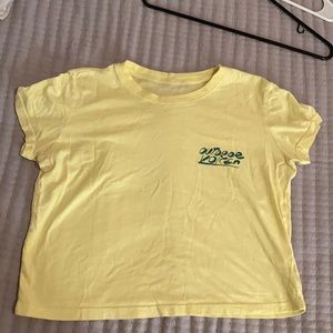 Outdoor Voices yellow crop tee